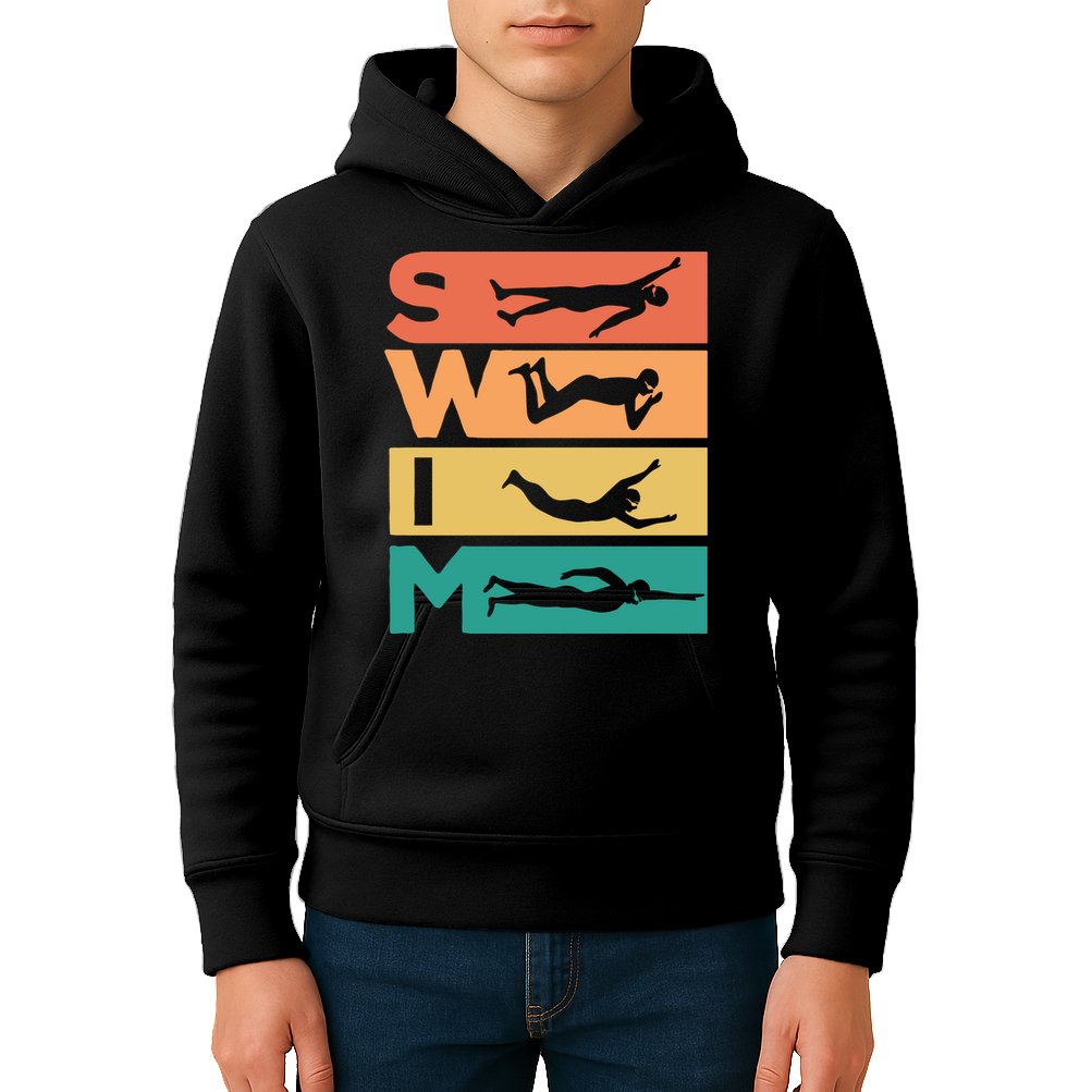 Swim Swimmers Retrol Kids Hoodie