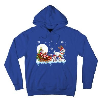 Santa Sleigh Reindeer Group Cute Goats Farmer Rancher Family Gift Tall Hoodie