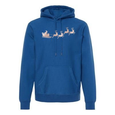 Santa Sleigh Rose Vintage Reindeer Xmas Xmas Winter Gift Premium Hoodie