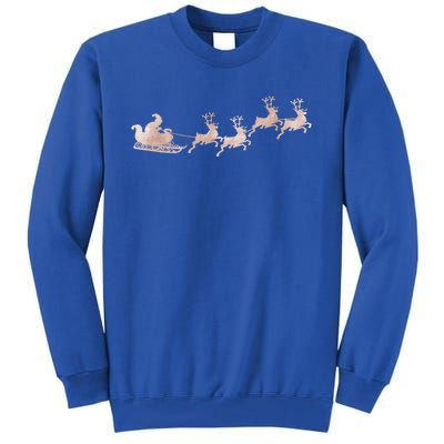 Santa Sleigh Rose Vintage Reindeer Xmas Xmas Winter Gift Tall Sweatshirt