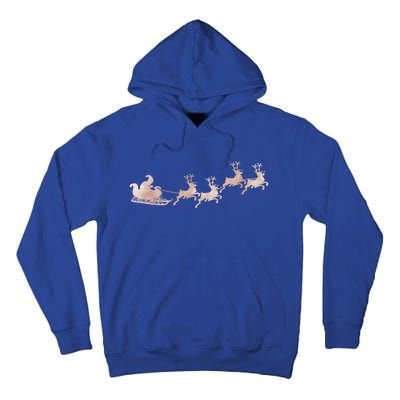 Santa Sleigh Rose Vintage Reindeer Xmas Xmas Winter Gift Tall Hoodie