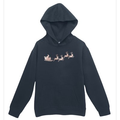 Santa Sleigh Rose Vintage Reindeer Xmas Xmas Winter Gift Urban Pullover Hoodie