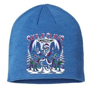 Skeleton Santa Riding T Rex Dinosaur Funny Christmas Gift Sustainable Beanie