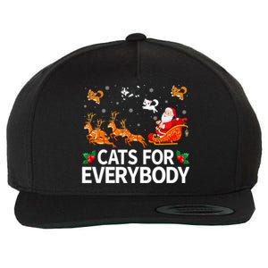 Santa Sleigh Reindeer Cats For Everybody Christmas Cool Gift Wool Snapback Cap