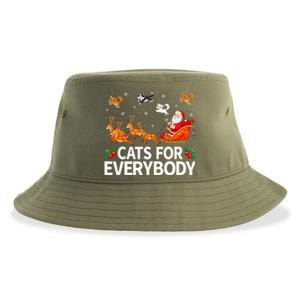 Santa Sleigh Reindeer Cats For Everybody Christmas Cool Gift Sustainable Bucket Hat