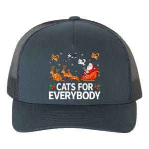 Santa Sleigh Reindeer Cats For Everybody Christmas Cool Gift Yupoong Adult 5-Panel Trucker Hat