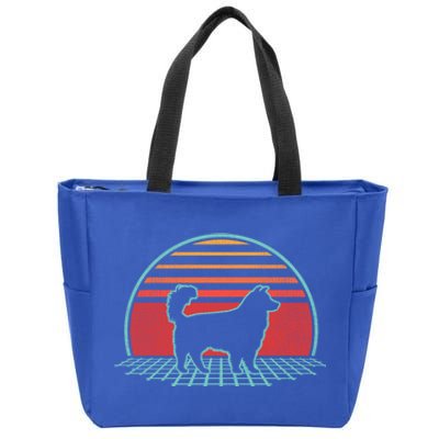 Shetland Sheepdog Retro Vintage Dog Lover 80s Style Gift Zip Tote Bag