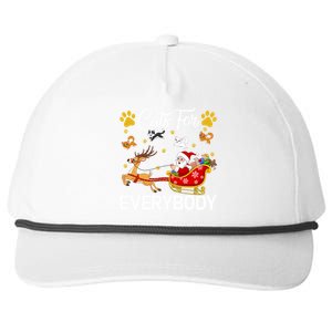 Santa Sleigh Reindeer Xmas Cats For Everybody Christmas Cute Gift Snapback Five-Panel Rope Hat