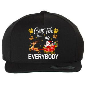 Santa Sleigh Reindeer Xmas Cats For Everybody Christmas Cute Gift Wool Snapback Cap