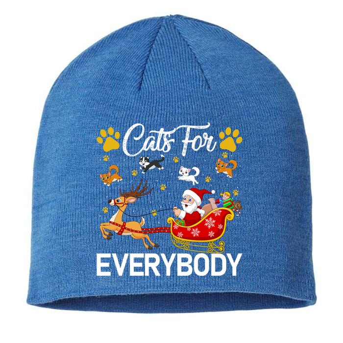 Santa Sleigh Reindeer Xmas Cats For Everybody Christmas Cute Gift Sustainable Beanie