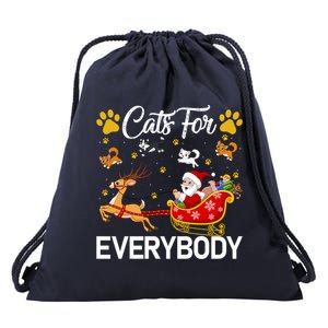 Santa Sleigh Reindeer Xmas Cats For Everybody Christmas Cute Gift Drawstring Bag