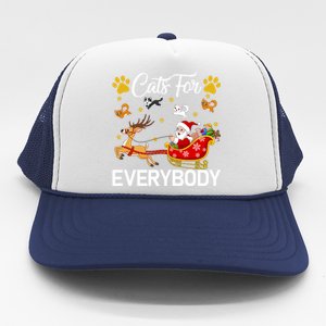 Santa Sleigh Reindeer Xmas Cats For Everybody Christmas Cute Gift Trucker Hat