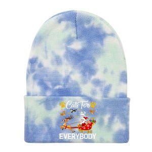 Santa Sleigh Reindeer Xmas Cats For Everybody Christmas Cute Gift Tie Dye 12in Knit Beanie