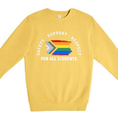 Safety Support Respect All Student LGBTQ Pride Support LGBT Human Rights Premium Crewneck Sweatshirt