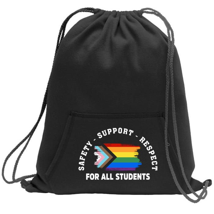 Safety Support Respect All Student LGBTQ Pride Support LGBT Human Rights Sweatshirt Cinch Pack Bag