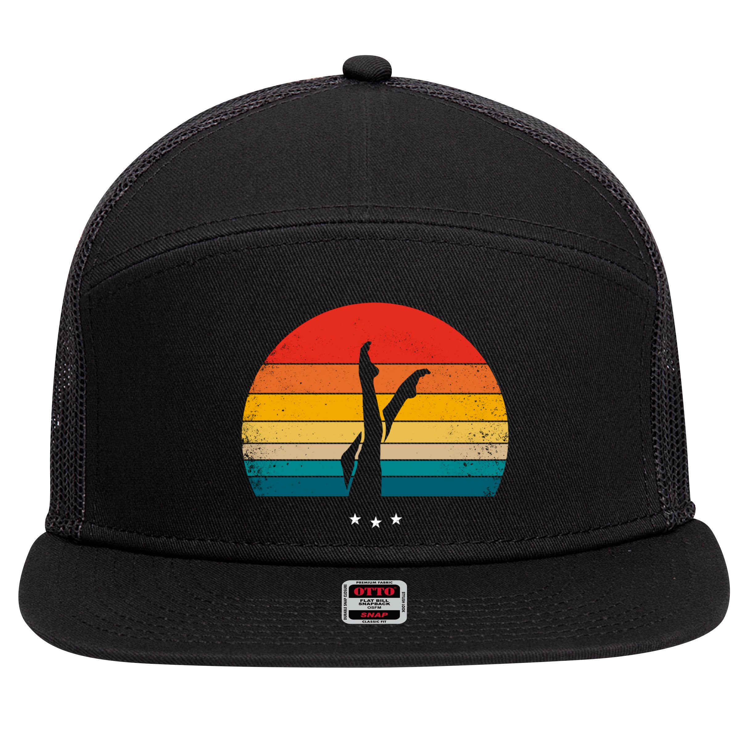 Synchronized Swimming Retro Gift 7 Panel Mesh Trucker Snapback Hat
