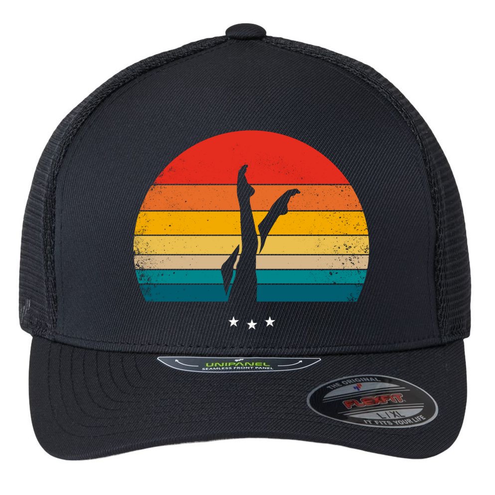 Synchronized Swimming Retro Gift Flexfit Unipanel Trucker Cap