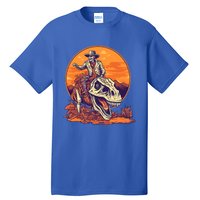 Scary Skeleton Riding Mummy T Rex Dinosaur Halloween Cool Gift Tall T-Shirt