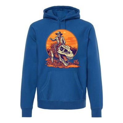 Scary Skeleton Riding Mummy T Rex Dinosaur Halloween Cool Gift Premium Hoodie