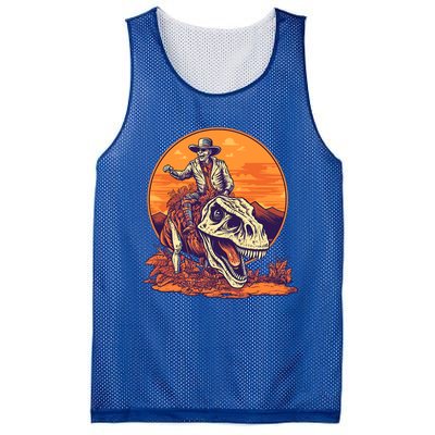 Scary Skeleton Riding Mummy T Rex Dinosaur Halloween Cool Gift Mesh Reversible Basketball Jersey Tank