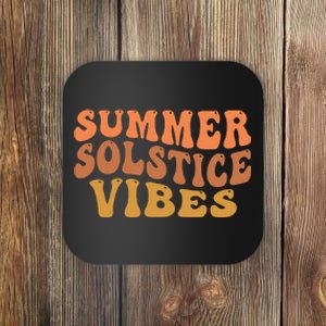 Summer Solstice Retro Wavy Vibe Coaster