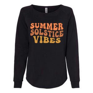 Summer Solstice Retro Wavy Vibe Womens California Wash Sweatshirt