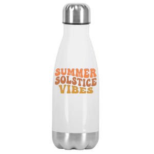 Summer Solstice Retro Wavy Vibe Stainless Steel Insulated Water Bottle