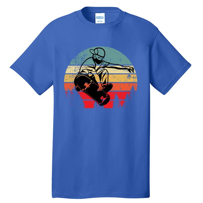 Skateboarding Skateboard Retro Vintage Sunset Hip Gift Tall T-Shirt