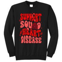 Support Squad Red Ribbon Groovy Heart Disease Awareness Sweatshirt