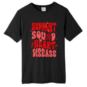 Support Squad Red Ribbon Groovy Heart Disease Awareness Tall Fusion ChromaSoft Performance T-Shirt