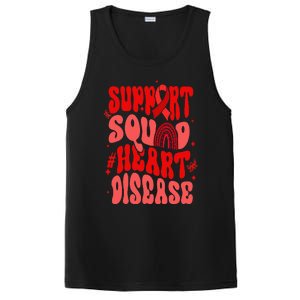 Support Squad Red Ribbon Groovy Heart Disease Awareness PosiCharge Competitor Tank