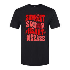 Support Squad Red Ribbon Groovy Heart Disease Awareness Softstyle CVC T-Shirt