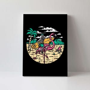 Skeleton Surfer Riding Flamingo Halloween Costume Surfing Canvas