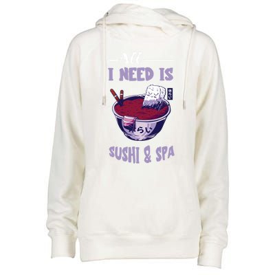 Sushi Spa Ra Bowl Japanese Foodie Asian Food Sushi Lover Gift Womens Funnel Neck Pullover Hood