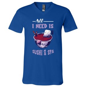 Sushi Spa Ra Bowl Japanese Foodie Asian Food Sushi Lover Gift V-Neck T-Shirt