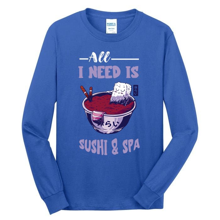 Sushi Spa Ra Bowl Japanese Foodie Asian Food Sushi Lover Gift Tall Long Sleeve T-Shirt