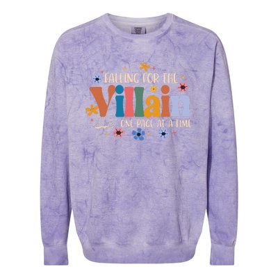 Spicy Smut Reader Falling For The Villain One Page At A Time Colorblast Crewneck Sweatshirt