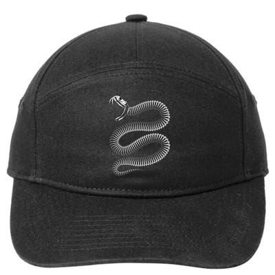 Snake Skeleton Reptile Python Cobra Herpetologist 7-Panel Snapback Hat