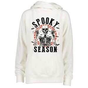 Spooky Season Retro Halloween Womens Funnel Neck Pullover Hood