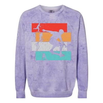 Skater Skateboarder Retro Skateboard Boy Colorblast Crewneck Sweatshirt