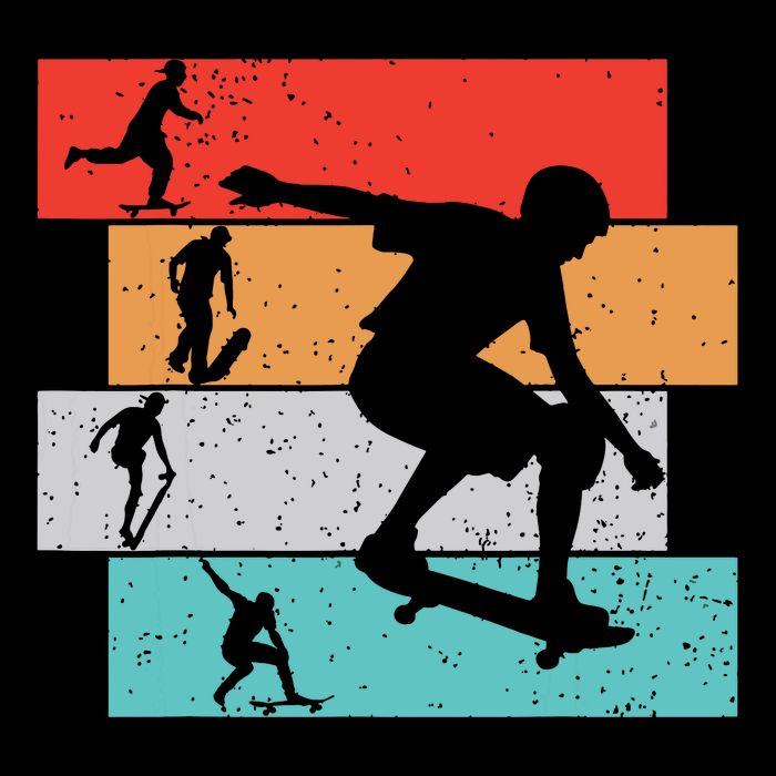 Skater Skateboarder Retro Skateboard Boy Cooling Performance Crew T-Shirt