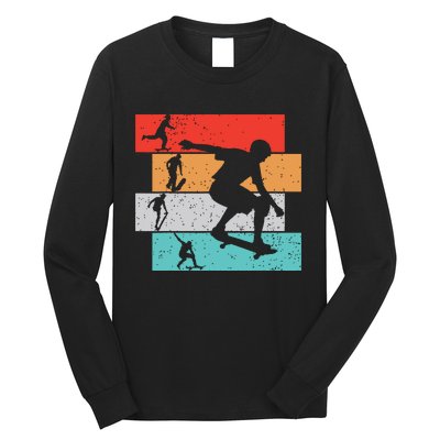 Skater Skateboarder Retro Skateboard Boy Long Sleeve Shirt