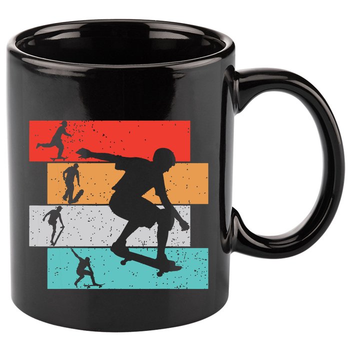 Skater Skateboarder Retro Skateboard Boy 11oz C Handle Ceramic Mug