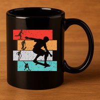 Skater Skateboarder Retro Skateboard Boy 11oz C Handle Ceramic Mug