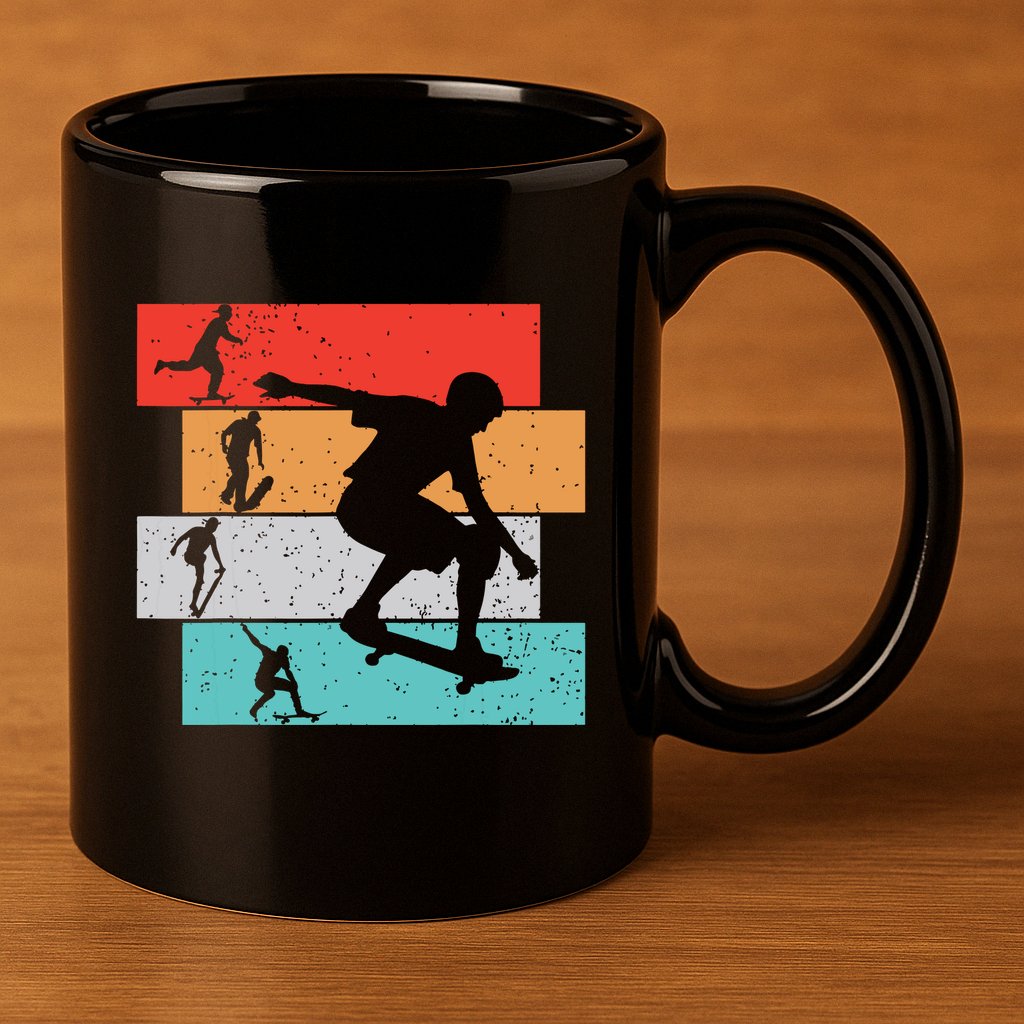 Skater Skateboarder Retro Skateboard Boy 11oz C Handle Ceramic Mug
