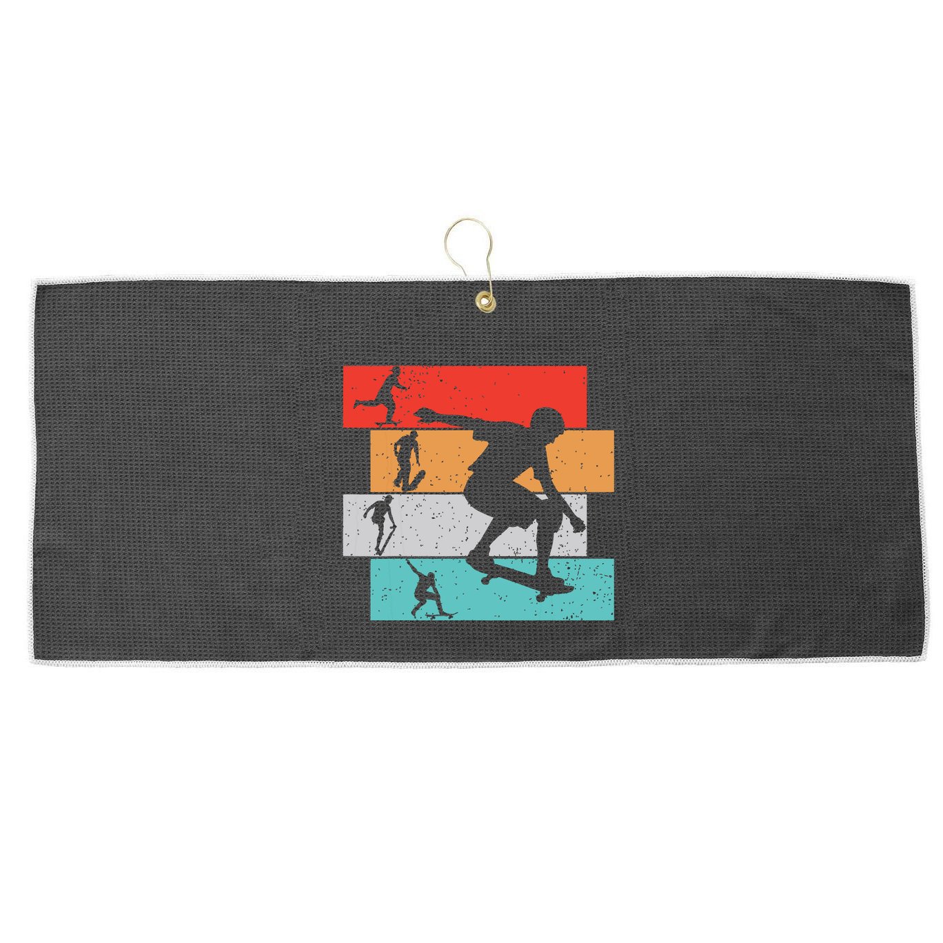 Skater Skateboarder Retro Skateboard Boy Large Microfiber Waffle Golf Towel