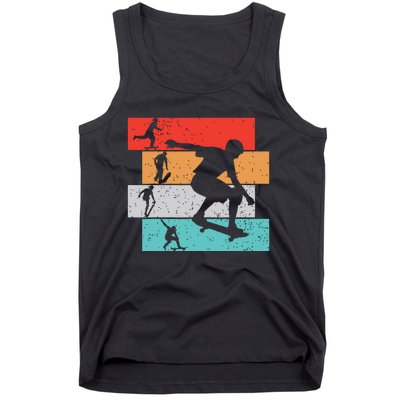 Skater Skateboarder Retro Skateboard Boy Tank Top