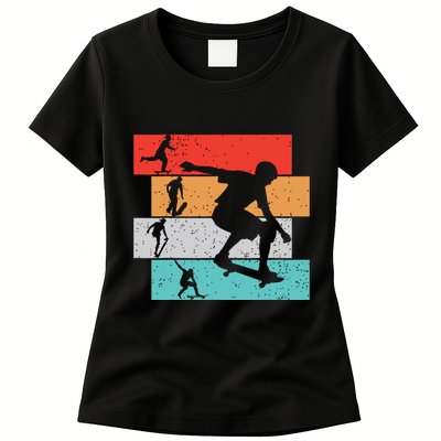Skater Skateboarder Retro Skateboard Boy Womens T-Shirt