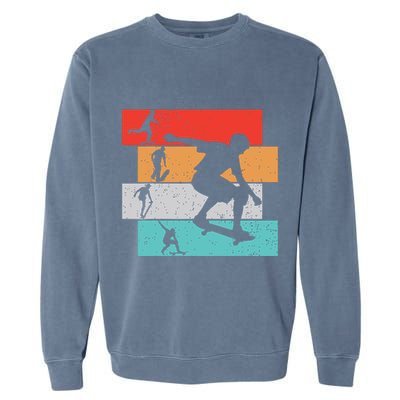 Skater Skateboarder Retro Skateboard Boy Garment-Dyed Sweatshirt