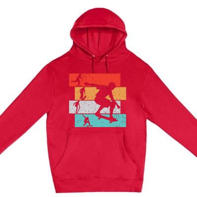 Skater Skateboarder Retro Skateboard Boy Premium Pullover Hoodie